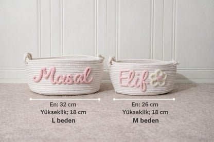 İsme Özel El Örgüsü Sepet