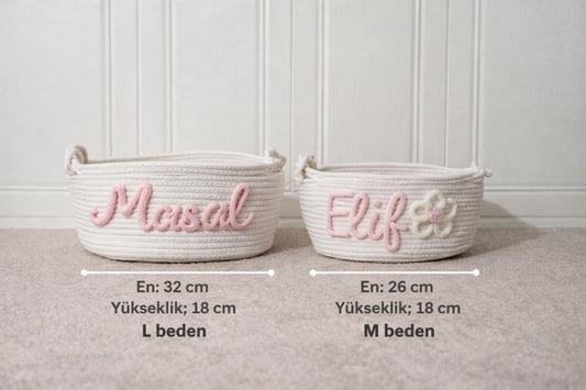 İsme Özel El Örgüsü Sepet